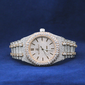 Ice Supreme Watch in 925 silver, featuring a fully iced-out Moissanite diamond bezel and luxury dial, perfect for high-end hip-hop watch collectors.