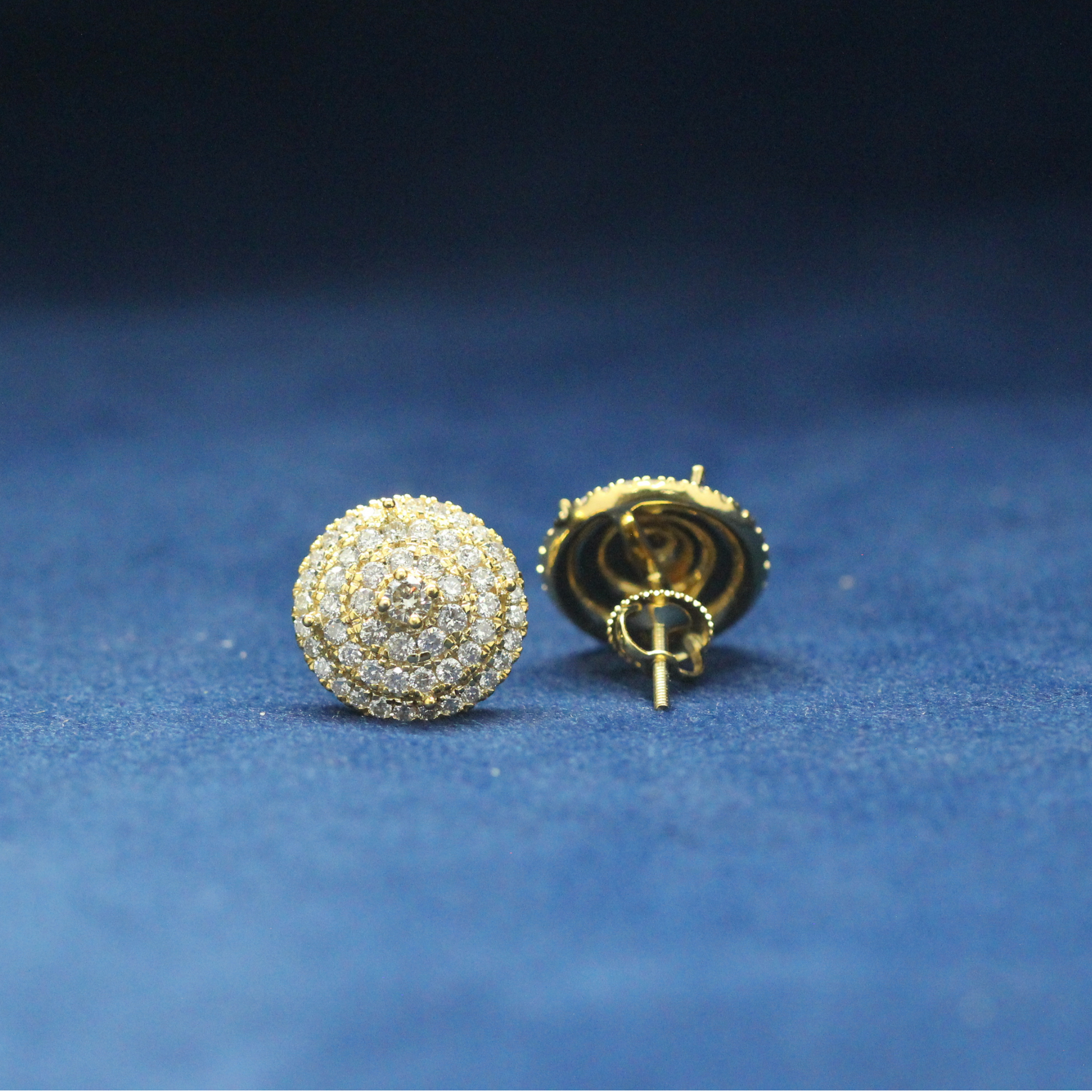 Right-side view of Galaxy Spark Studs earrings in 925 silver, featuring an intricate star-inspired design with dazzling Moissanite diamonds.