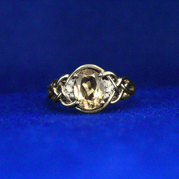 Front view of Oval Citrine Celtic Knot Ring – Fine jewelry

